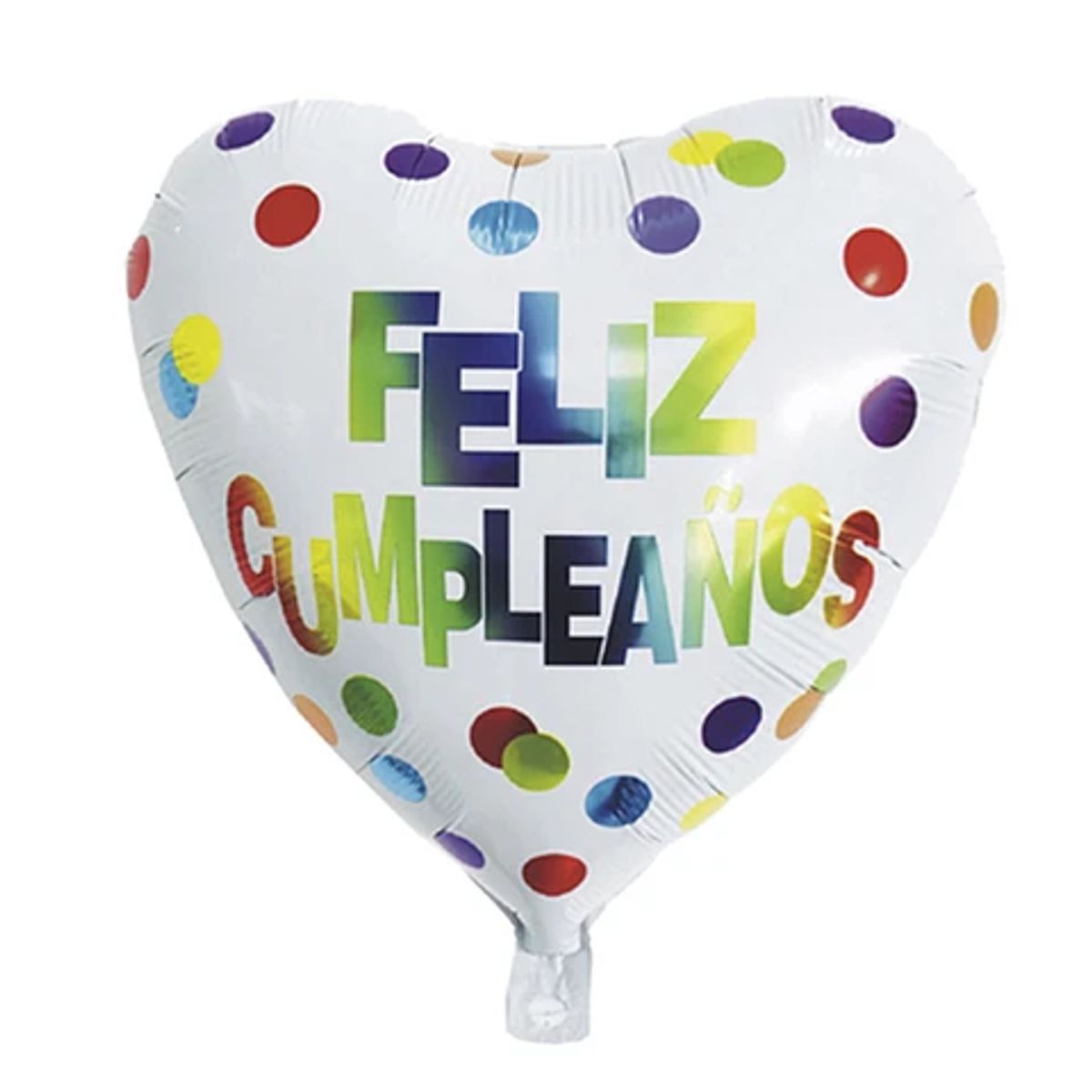 GENERICO - Globo metalizado corazón feliz cumpleaños 45 x 45cm