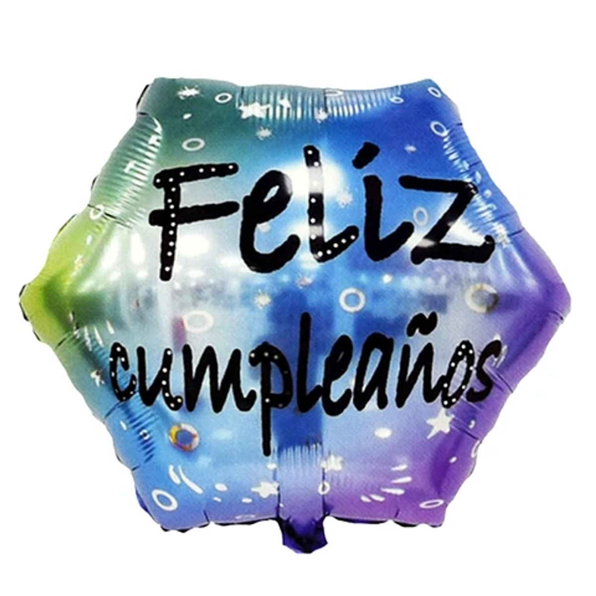 GENERICO - Globo metalico feliz cumpleaños hexagono 45x51cm
