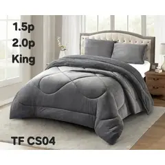 GENERICO - Cobertor plush con chiporro 230x250 2p liso gris