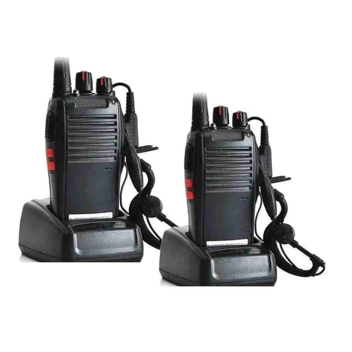 GENERICO - Kit 2 Radio Transmisor Walkie Baofeng 777s + 2 Manos Libres Color Negro- BELUG