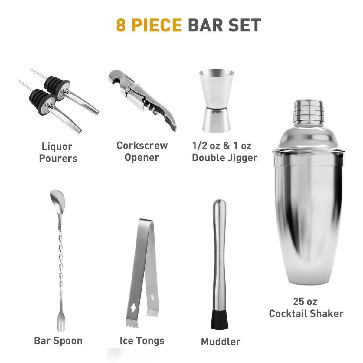 GENERICO - Juego De Cócteles Para Bar Pub 8 Piezas 750ml Con Filtro 750 Ml BELUG