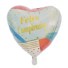 GENERICO - Globo metálico corazón feliz cumpleaños 45cm