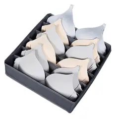 GENERICO - Organizador Gris Oscuro Closet Ropa Interior 6 Brasier 32x32x10cm