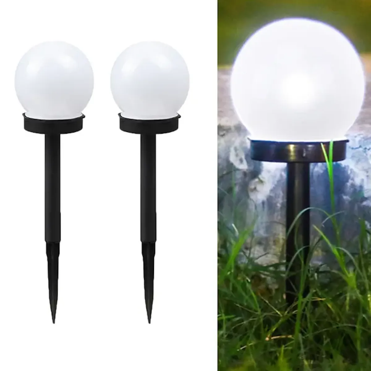 GENERICO - Pack 3 Lámpara Solar Led Para Jardín Redonda