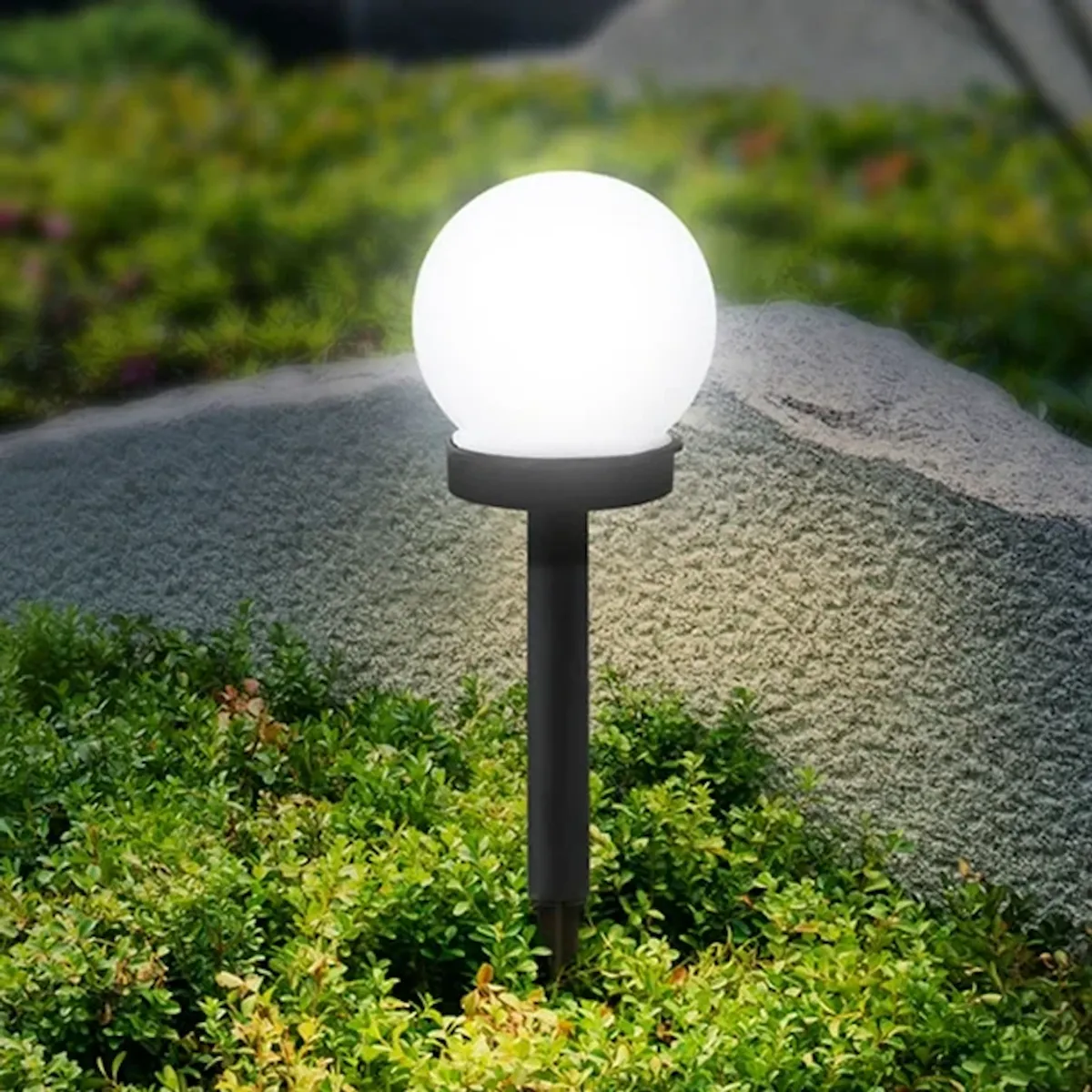 GENERICO - Pack 3 Lámpara Solar Led Para Jardín Redonda