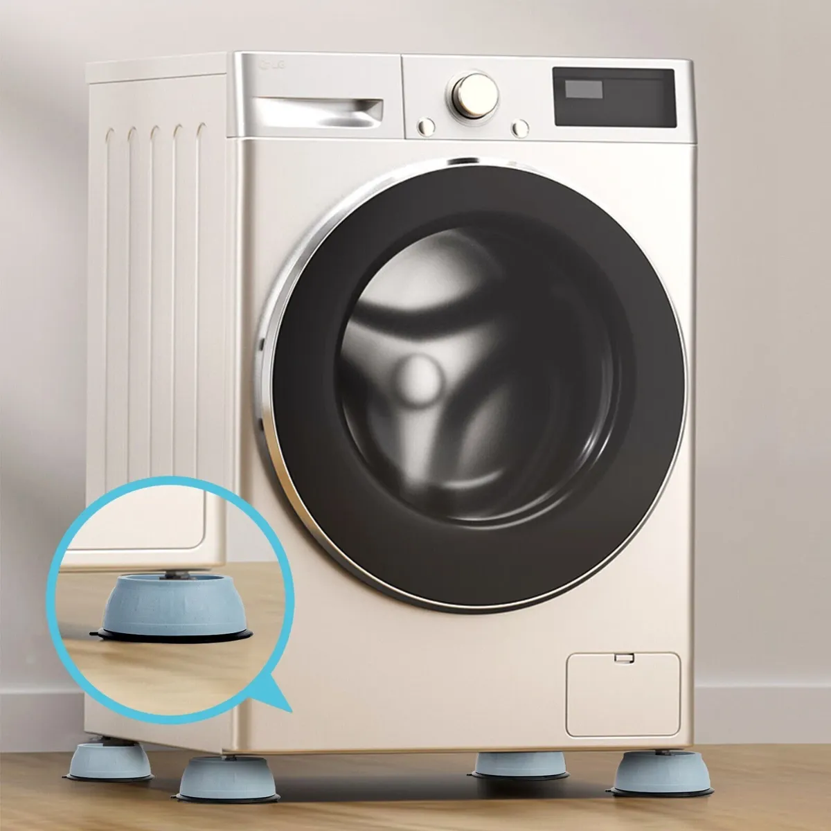 GENERICO - Pack 4 Soportes Antivibración Lavadora Muebles Multiusos