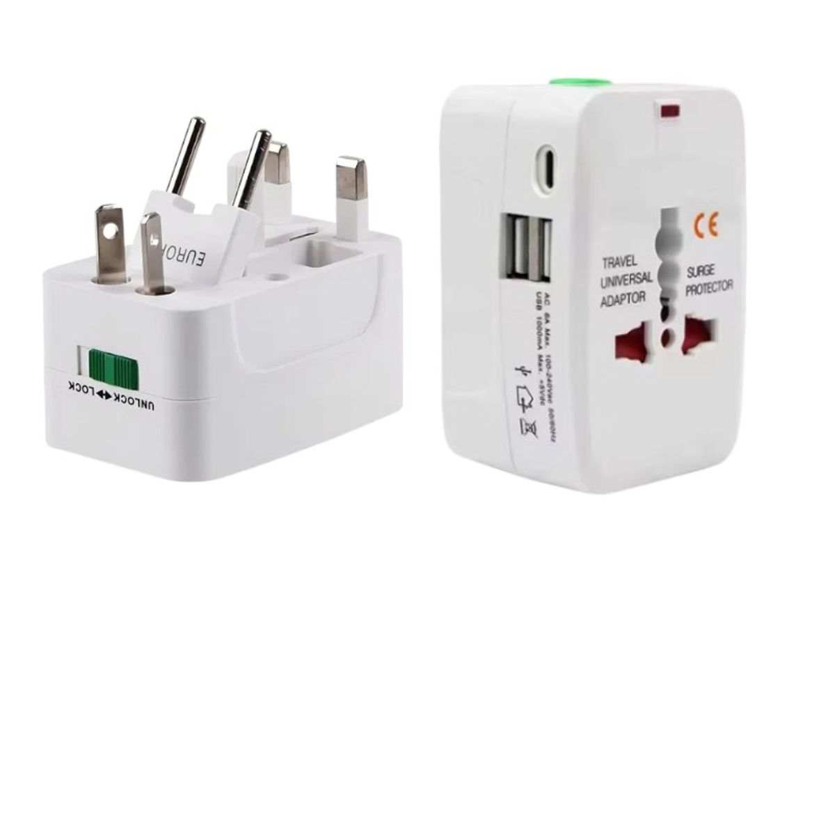 GENERICO - Enchufe Cargador Viajero Universal Adaptador 5v 2usb Tipo C