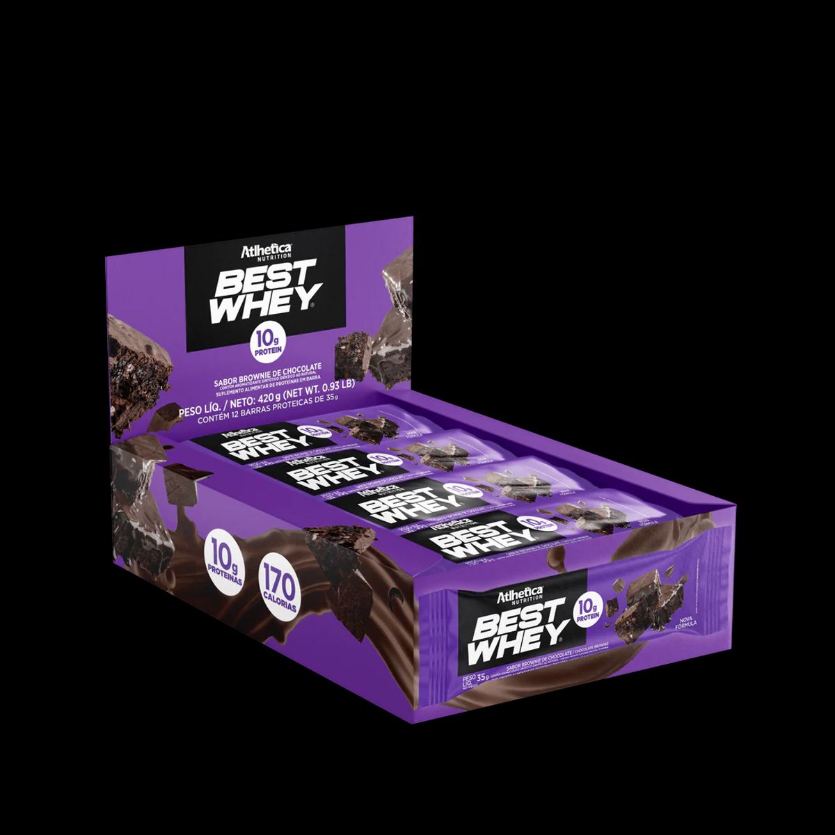 ATLHETICA NUTRITION - Barra de proteina Atlhetica Nutrition - Brownie de chocolate 12 unidades