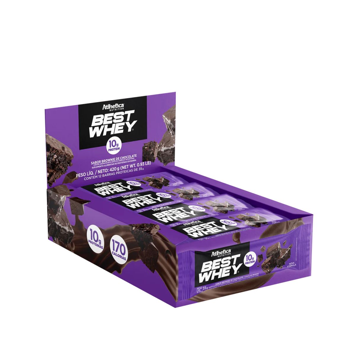 ATLHETICA NUTRITION - Barra de proteina Atlhetica Nutrition - Brownie de chocolate 12 unidades