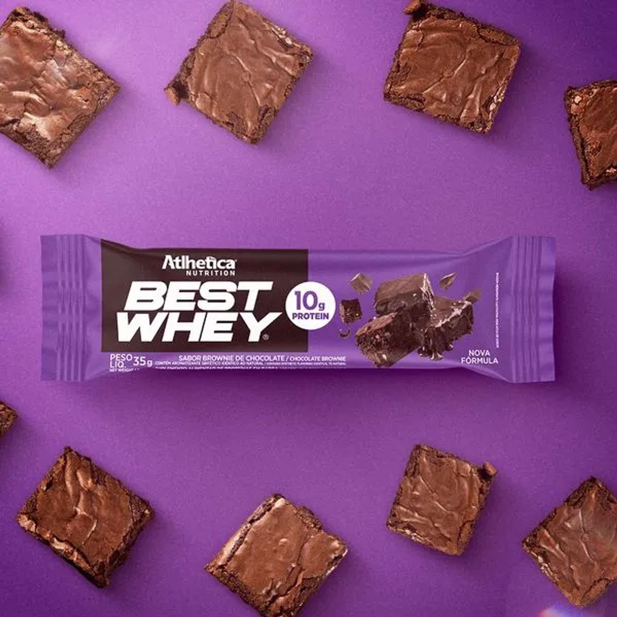 ATLHETICA NUTRITION - Barra de proteina Atlhetica Nutrition - Brownie de chocolate 12 unidades