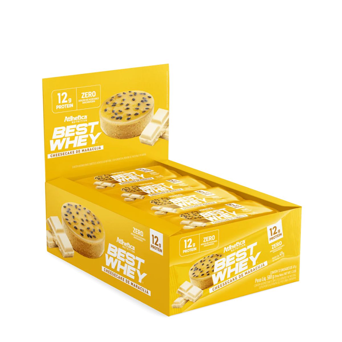 ATLHETICA NUTRITION - Barra de proteina Atlhetica Nutrition - Cheesecake de Maracuya 12gr 12 unidades