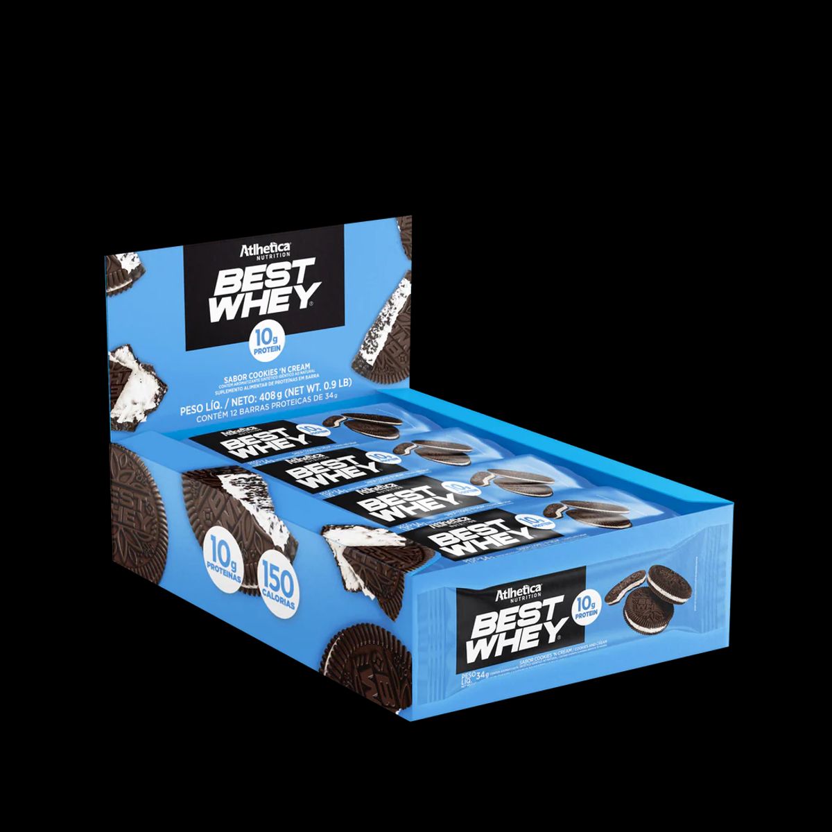 ATLHETICA NUTRITION - Barra de proteina Atlhetica Nutrition - Cookies & Cream 12 unidades