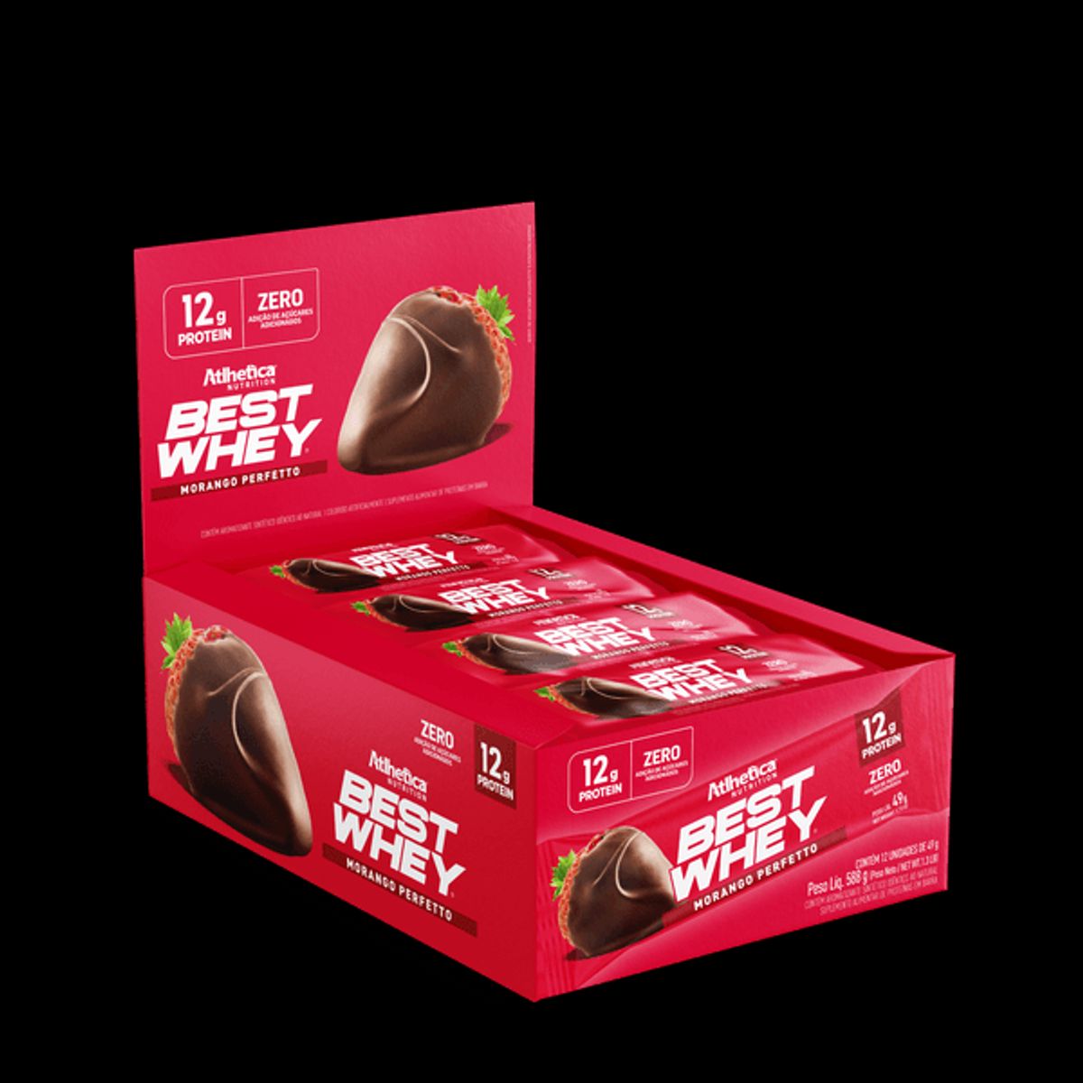 ATLHETICA NUTRITION - Barra de proteina Atlhetica Nutrition - Frutilla 12gr 12 unidades