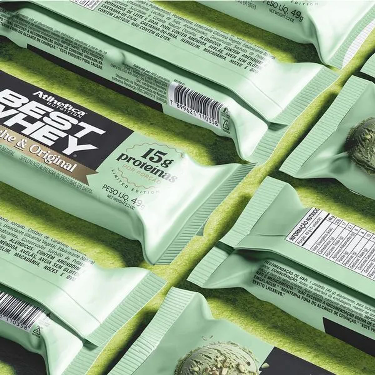 ATLHETICA NUTRITION - Barra de proteina Atlhetica Nutrition - Pistacho 12 unidades