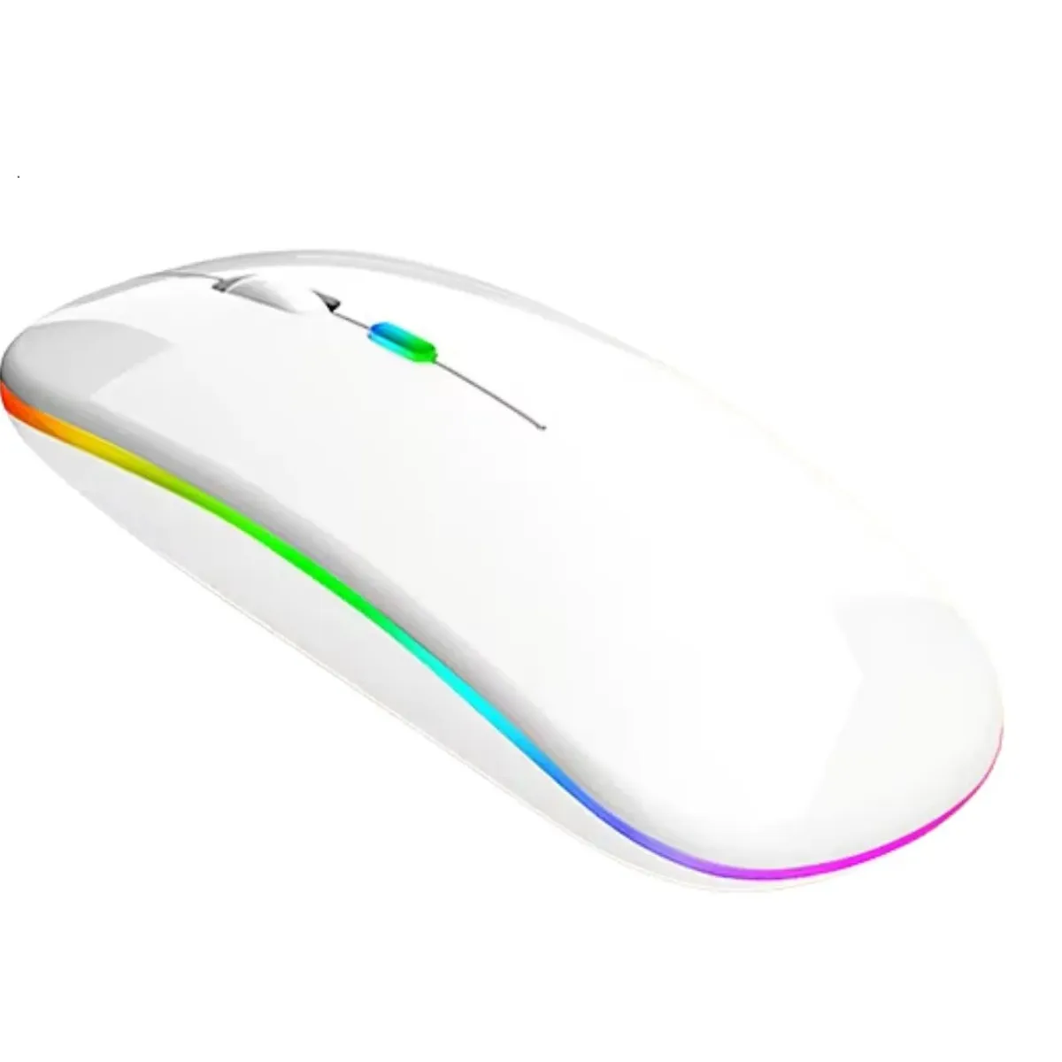 GENERICO - Mouse Blanco Inalámbrico Recargable Audeos Dual Bluetooth o USB RGB