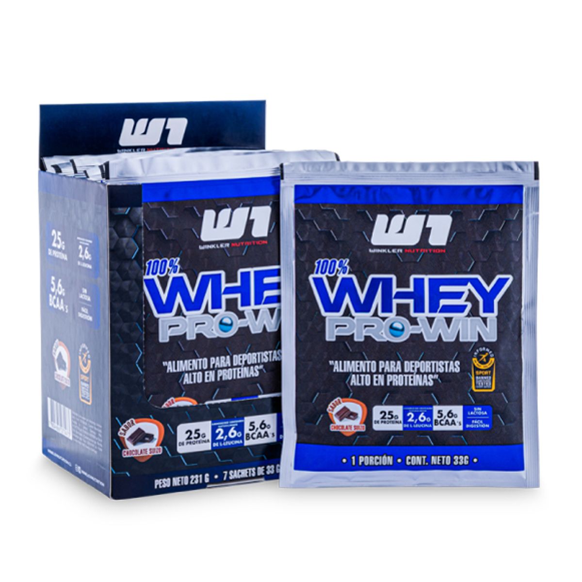 WINKLER NUTRITION - Proteina en polvo Whey Winkler Nutrition ProWin - Chocolate Suizo 33gr