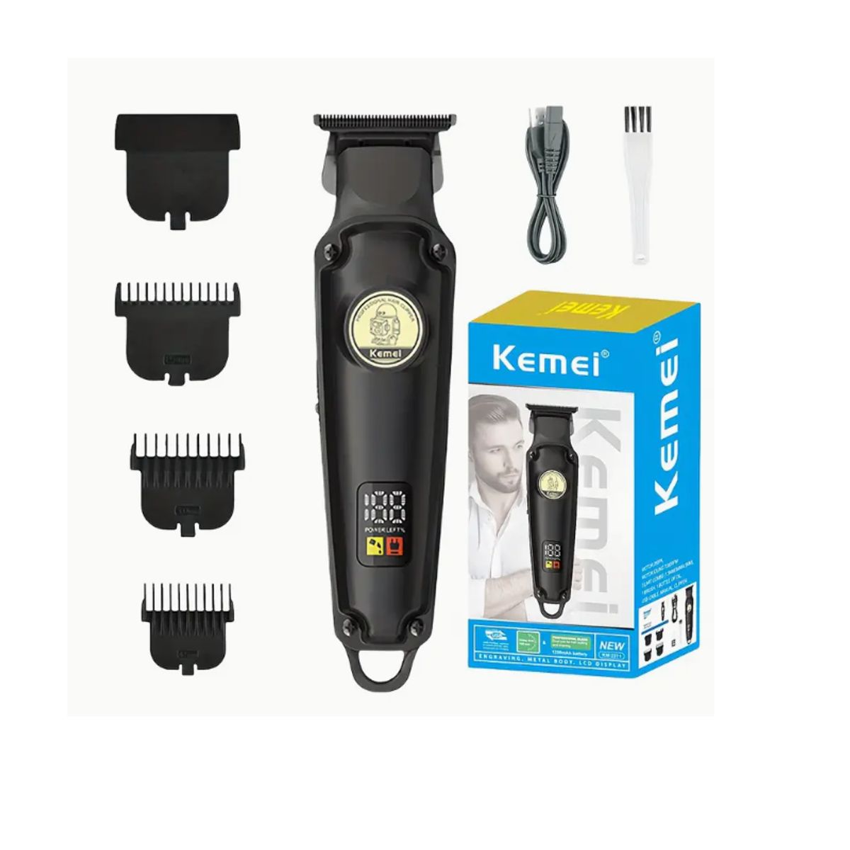 KEMEI - Maquina Cortadora Cabello INALAMBRICA Recargable Km-2372