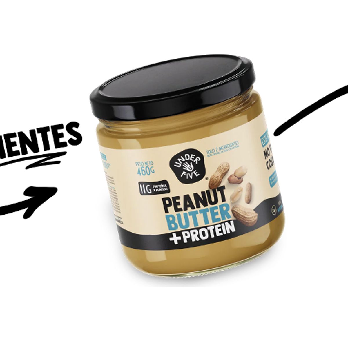 UNDERFIVE - Mantequilla de mani Underfive - Peanut Butter Protein 460gr