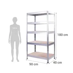 GENERICO - Estante Rack Galvanizado 180x90x40 Metalico Organizador Alta calidad
