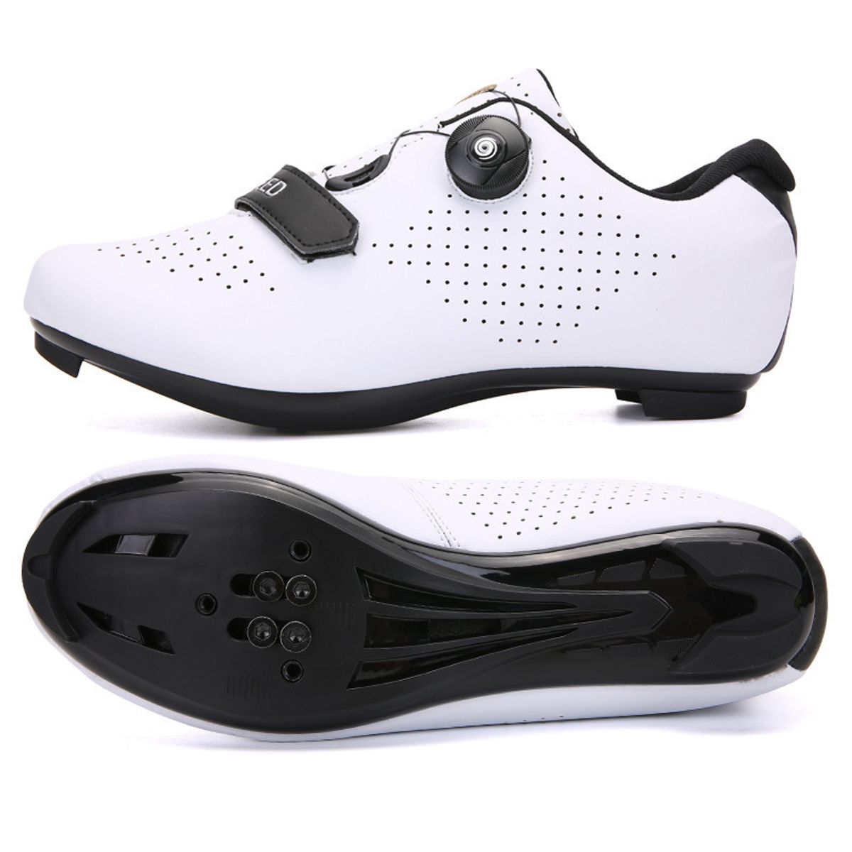 DANWEILE - Zapatillas de Ciclismo Unisex Blanco