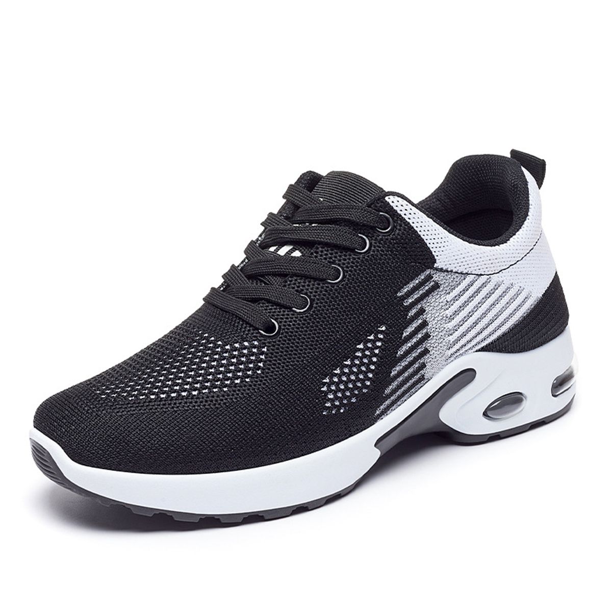 DANWEILE - Zapatillas de running transpirables con cordones para mujer - Negro