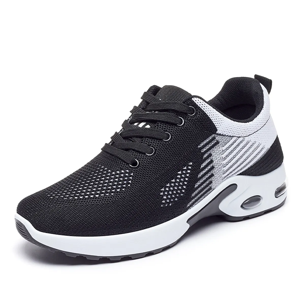 DANWEILE - Zapatillas de running transpirables con cordones para mujer - Negro