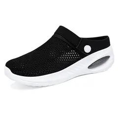 DANWEILE - Pantuflas informales transpirables para mujer - Negro