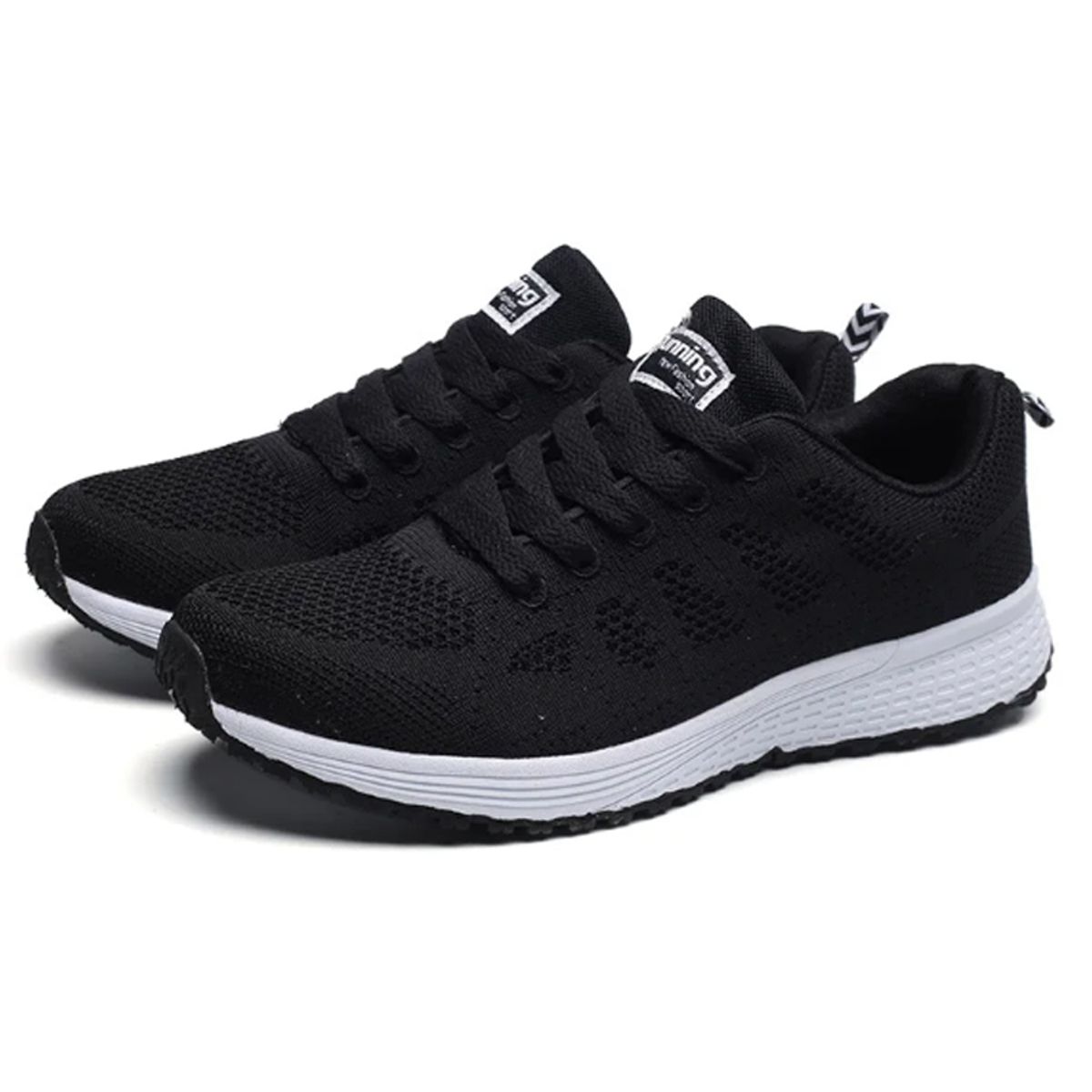 DANWEILE - Zapatos casuales de mujer de malla elegantes y transpirables - Negro