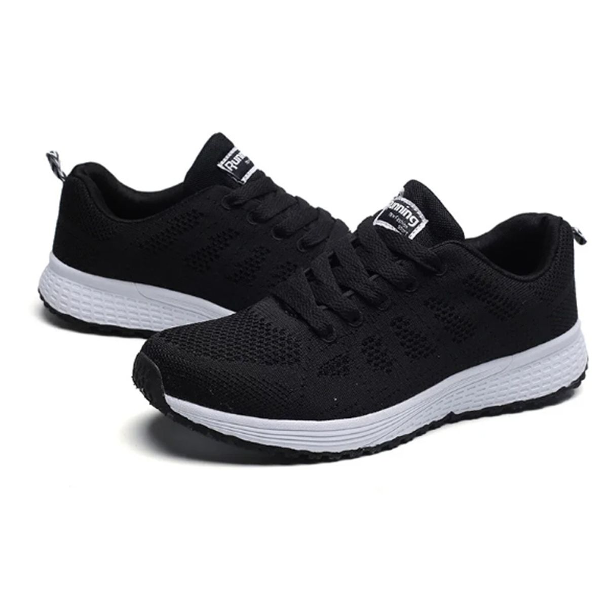 DANWEILE - Zapatos casuales de mujer de malla elegantes y transpirables - Negro
