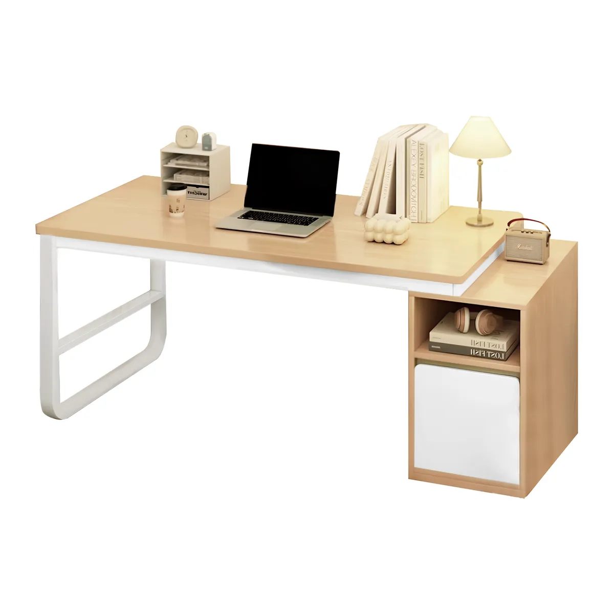 VIDITA - Escritorio Con Cajonera Móvil 120-140 Cm Pata Metálica Oficina