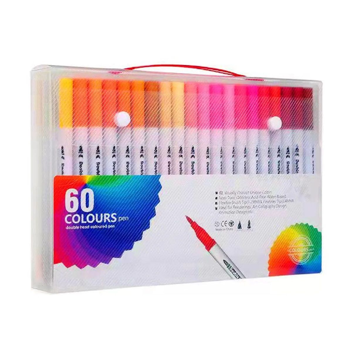 GENERICO - Plumones Pincel Brush 60 Colores Marcadores Doble Punta