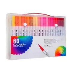 GENERICO - Plumones Pincel Brush 60 Colores Marcadores Doble Punta