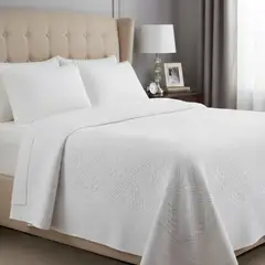 TEXTIL SUPER - COLCHA PIQUÉ ROMBO GRANDE BLANCO 1 plaza
