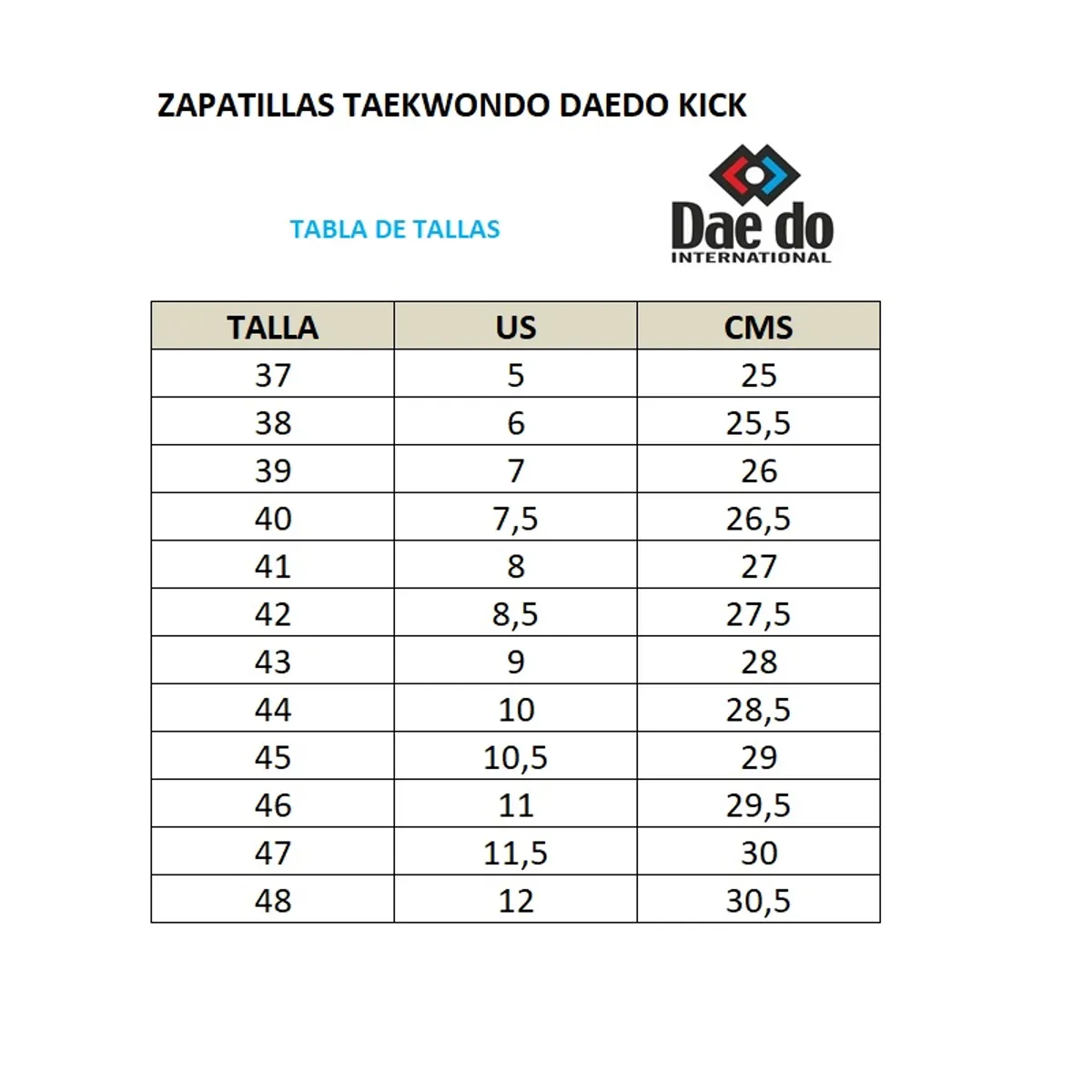 DAEDO - ZAPATILLA TAEKWONDO DAEDO KICK BLANCO/NEGRO C/CORDONES