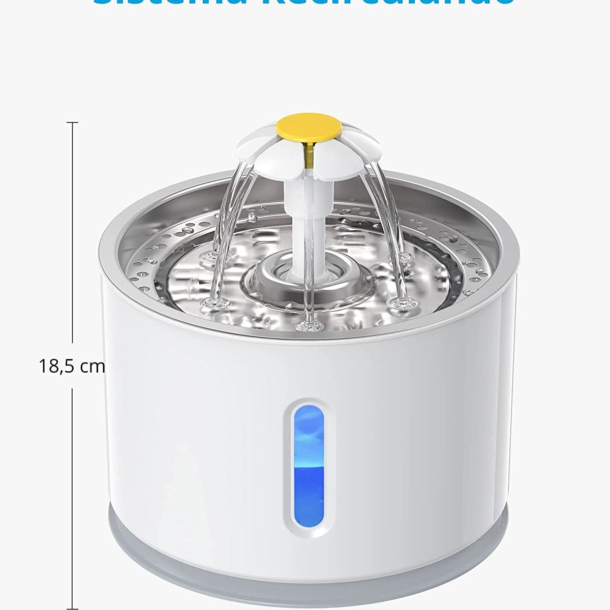 WAKESHOME - Fuente Dispensador Agua Eléctrico Bebedero Gatos Metálico