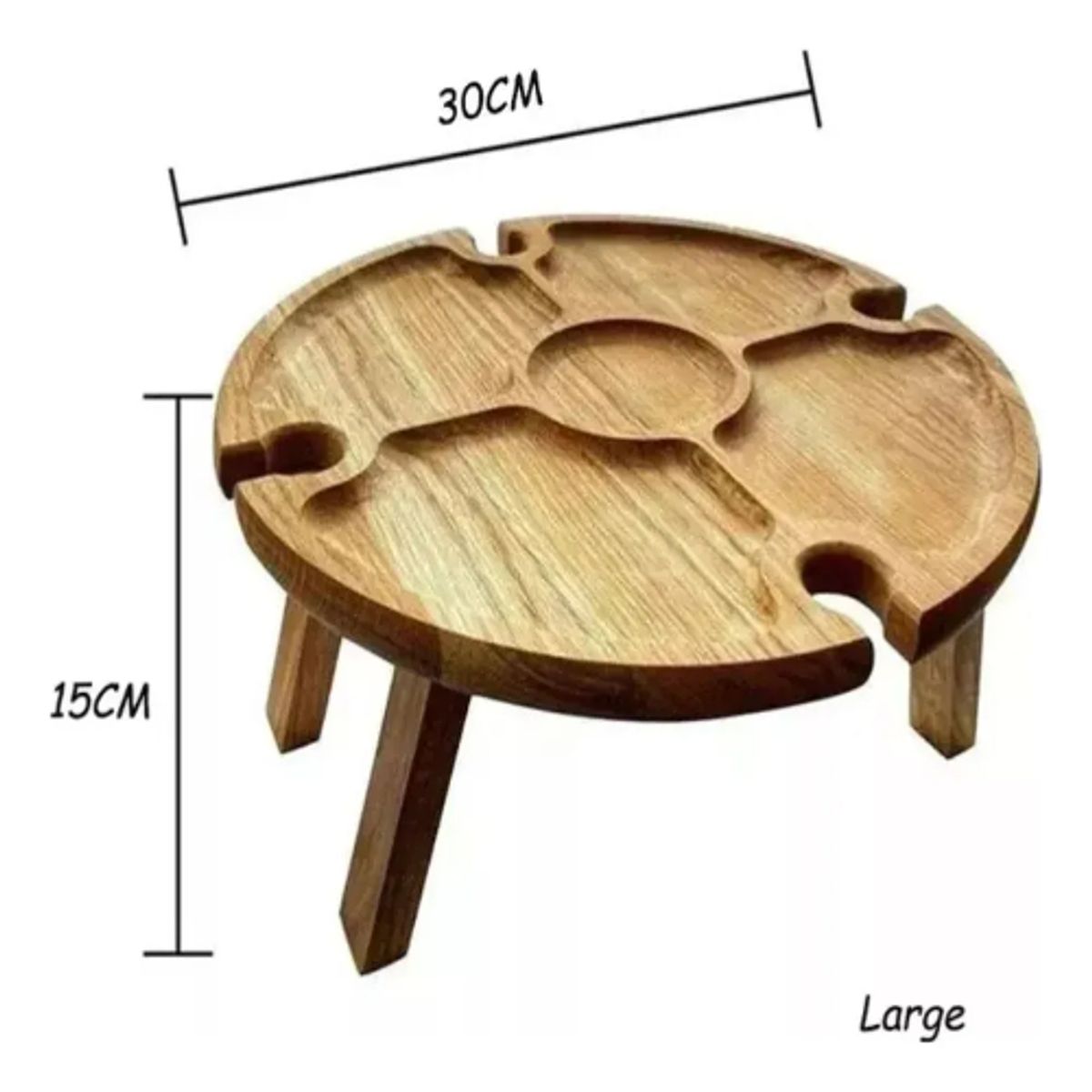 GENERICO - Mesa Tabla De Madera Picnic Plegable Comida Picoteo Viajes