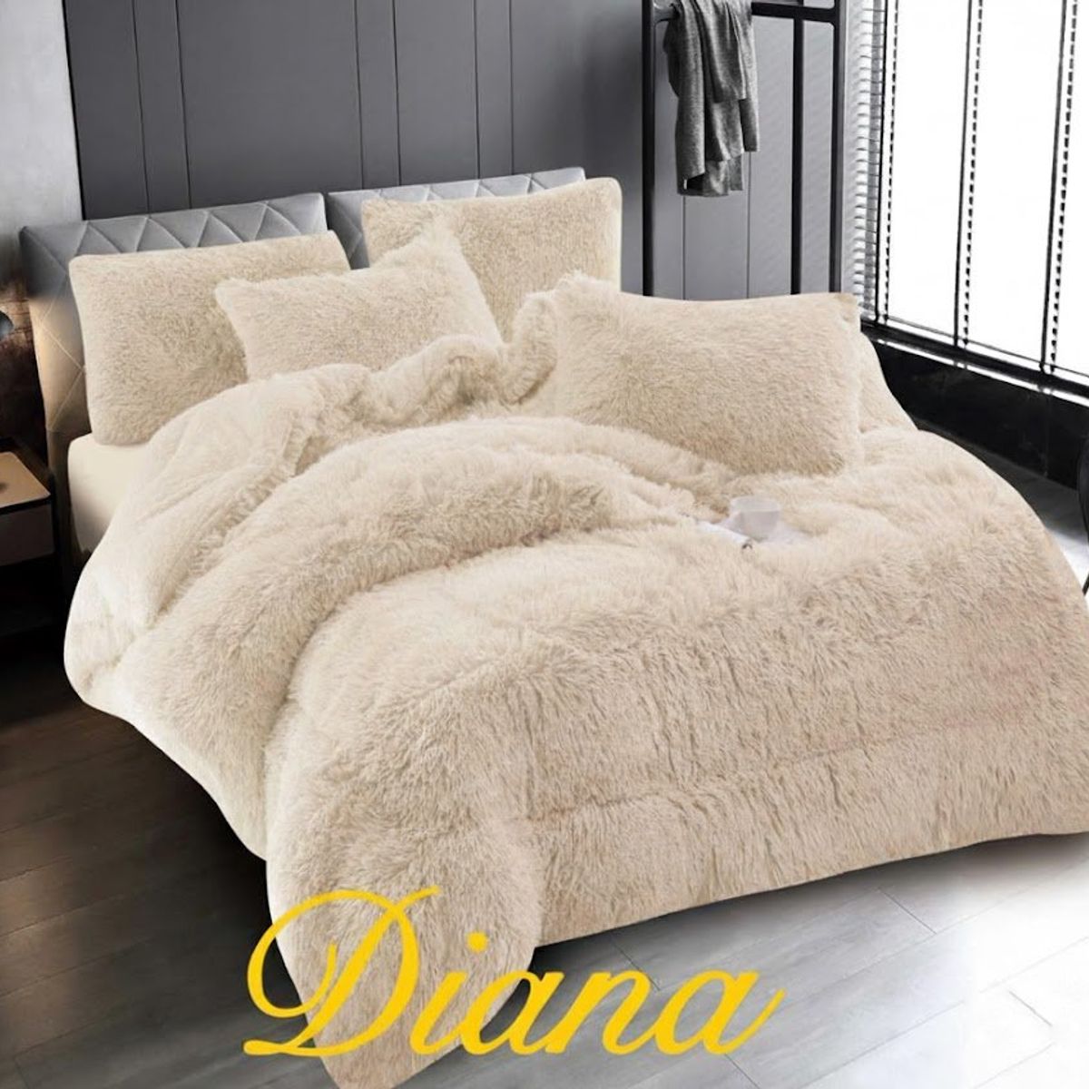DIANA - COBERTOR DE INVIERNO PELUDO CON CHIPORRO PREMIUN 2 PLAZA  UNICOLOR_.