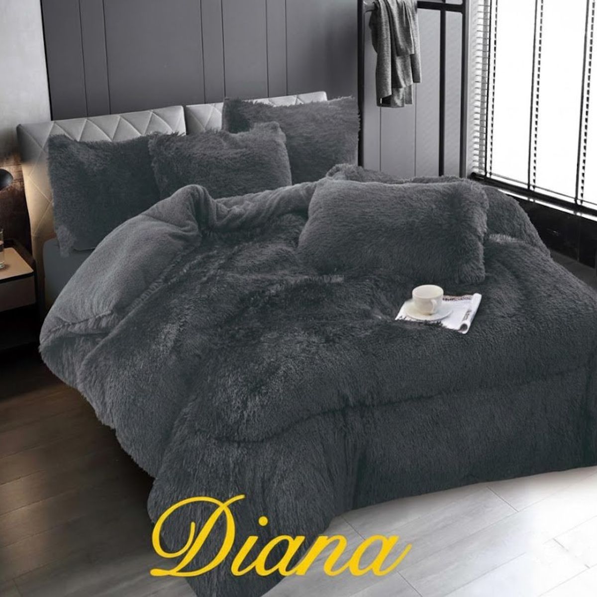 DIANA - COBERTOR DE INVIERNO PELUDO CON CHIPORRO PREMIUN 2 PLAZA  UNICOLOR