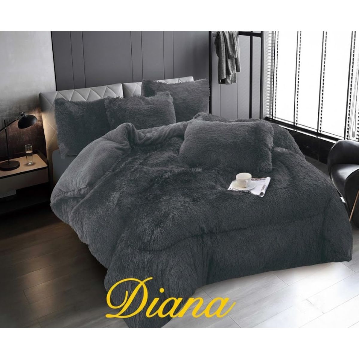 DIANA - COBERTOR DE INVIERNO PELUDO CON CHIPORRO PREMIUN 2 PLAZA  UNICOLOR