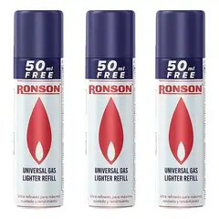 RONSON - Pack 3 Gas Butano 300ml