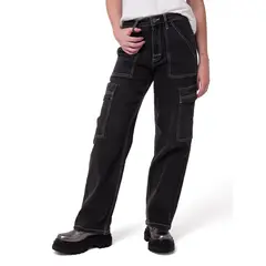 CAT - Jeans Cargo Mujer Relaxed Negro