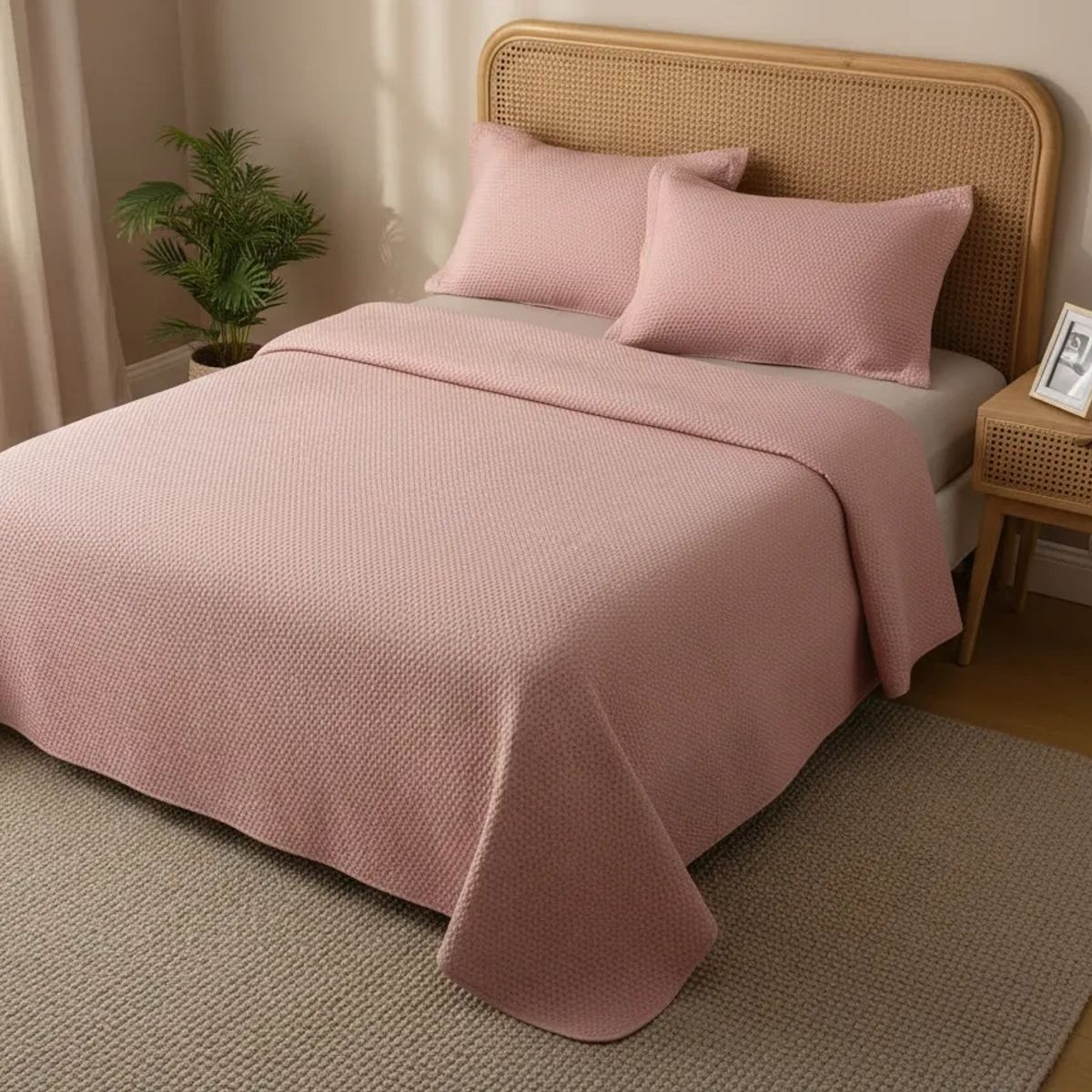 GENERICO - Quilt Cobertor 2 Plazas Atenas Liviano + 2 Fundas Almohada