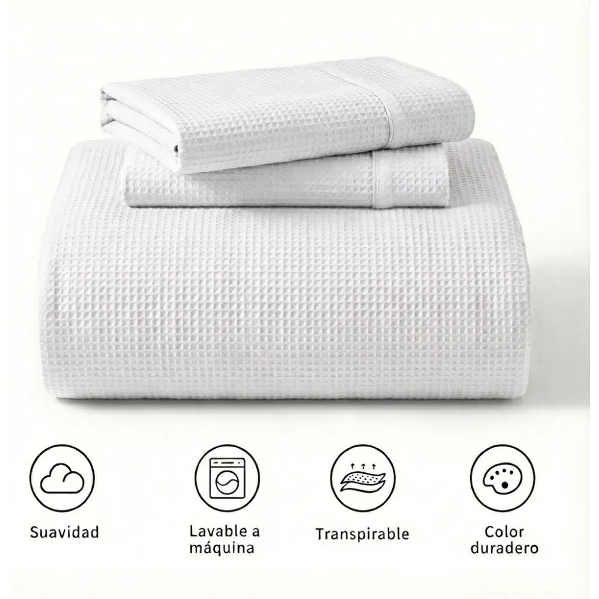GENERICO - Quilt Cobertor 2 Plazas Atenas Liviano + 2 Fundas Almohada