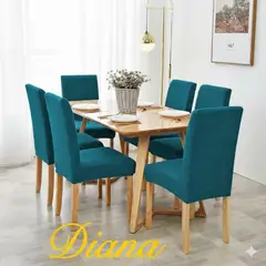 DIANA - FUNDA SILLA CUADRILLE SET DE 6 PIEZAS PREMIUN UNICOLOR TURQUESA
