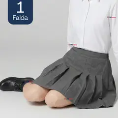 UTILISIMO - Falda Escolar Plisada Niña Juvenil Color Gris