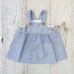 WAWABABY - Vestido Pau Rayas Celeste