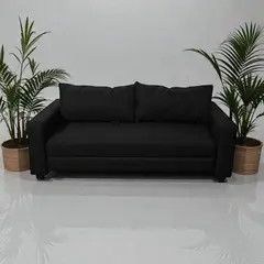 DISEÑOS VALESTRINI - SOFA CAMA MULTIFUNCIONAL LINO NEGRO