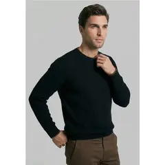 NEW MAN - Sweater Leicester Navy Melange