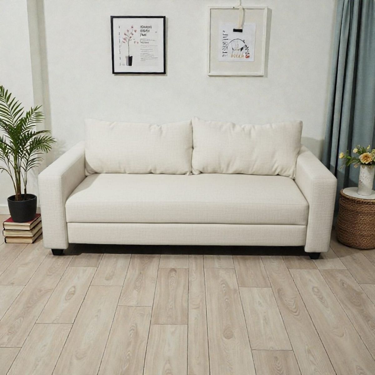 DISEÑOS VALESTRINI - SOFA CAMA MULTIFUNCIONAL LINO CRUDO