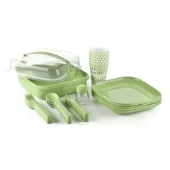 TITIZ - Kit Picnic Camping 32 Piezas 6 Personas 25x25cm